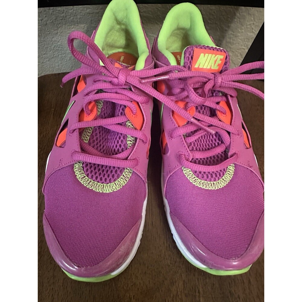Nike Women's Pink/ Lime Green Training Sneakers Comfort Footbed 599553-600 Sz 6